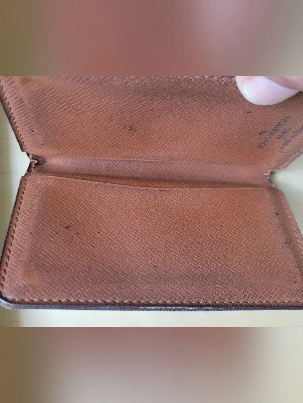 Louis Vuitton Dark Brown Card Holder Tan Interior Bifold LV